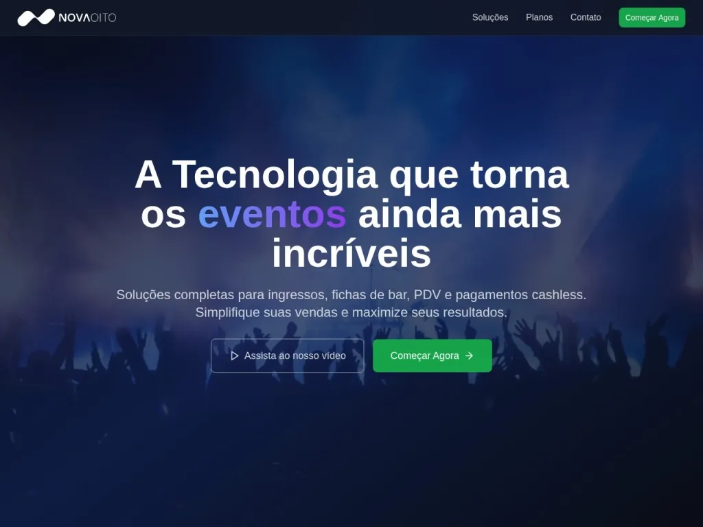 Página inicial do site de Novaoito