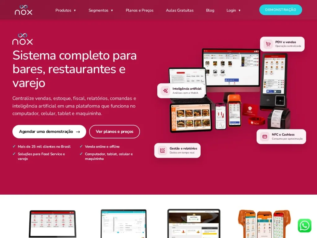 Página inicial do site de Nox Automação