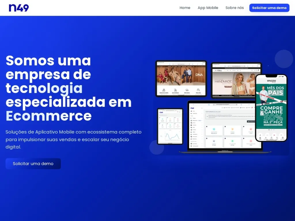Página inicial do site de Nucleo49