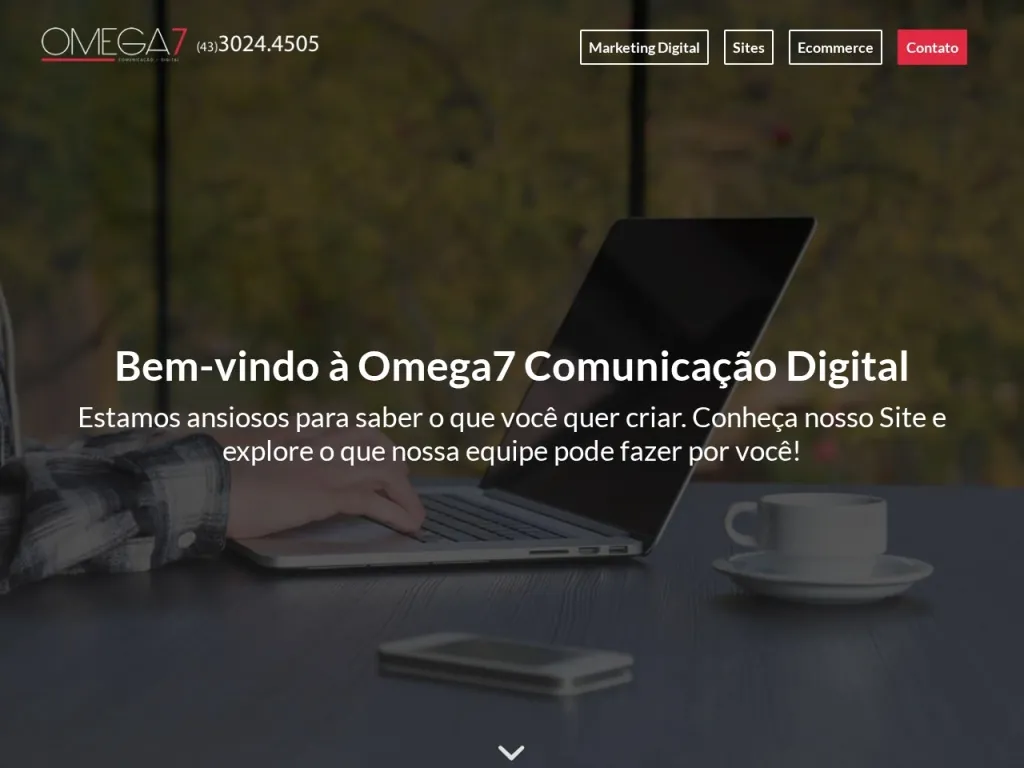 Página inicial do site de Omega7
