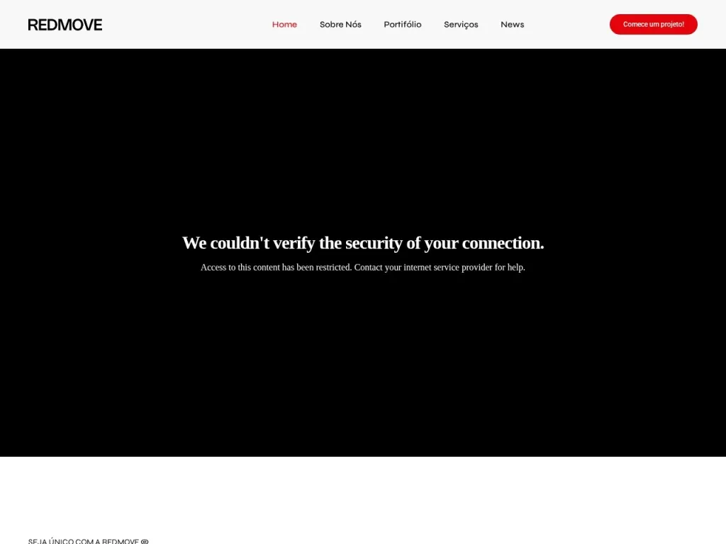 Página inicial do site de REDMOVE DESIGN E COMUNICAÇÃO