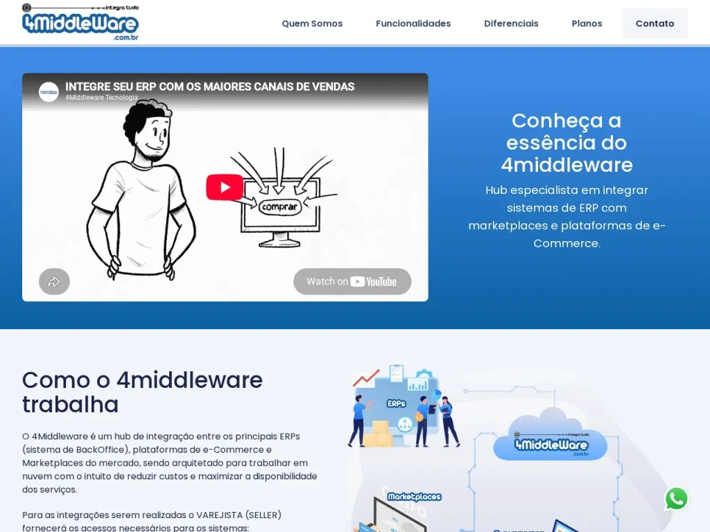 Página inicial do site de RJS Tecnologia