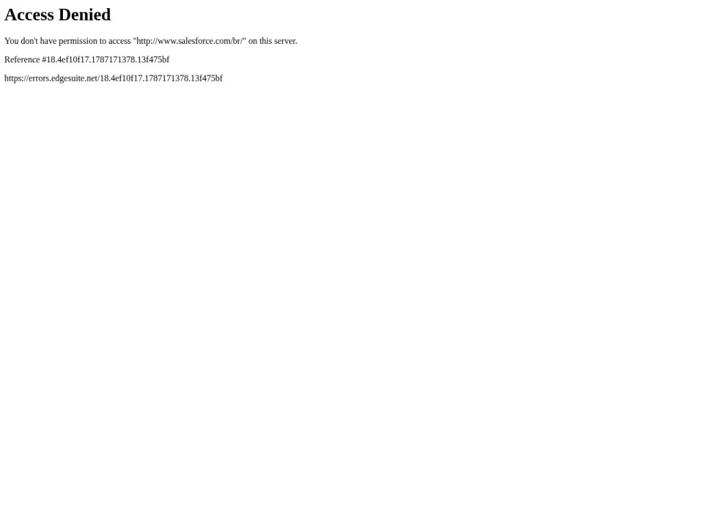 Página inicial do site de Salesforce