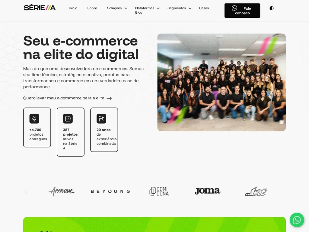 Página inicial do site de Seri.e Design