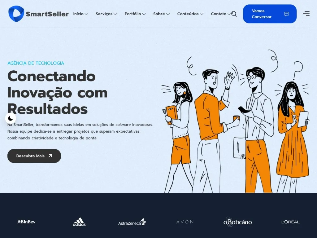 Página inicial do site de SmartSeller Solutions