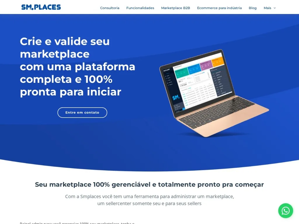 Página inicial do site de Smplaces