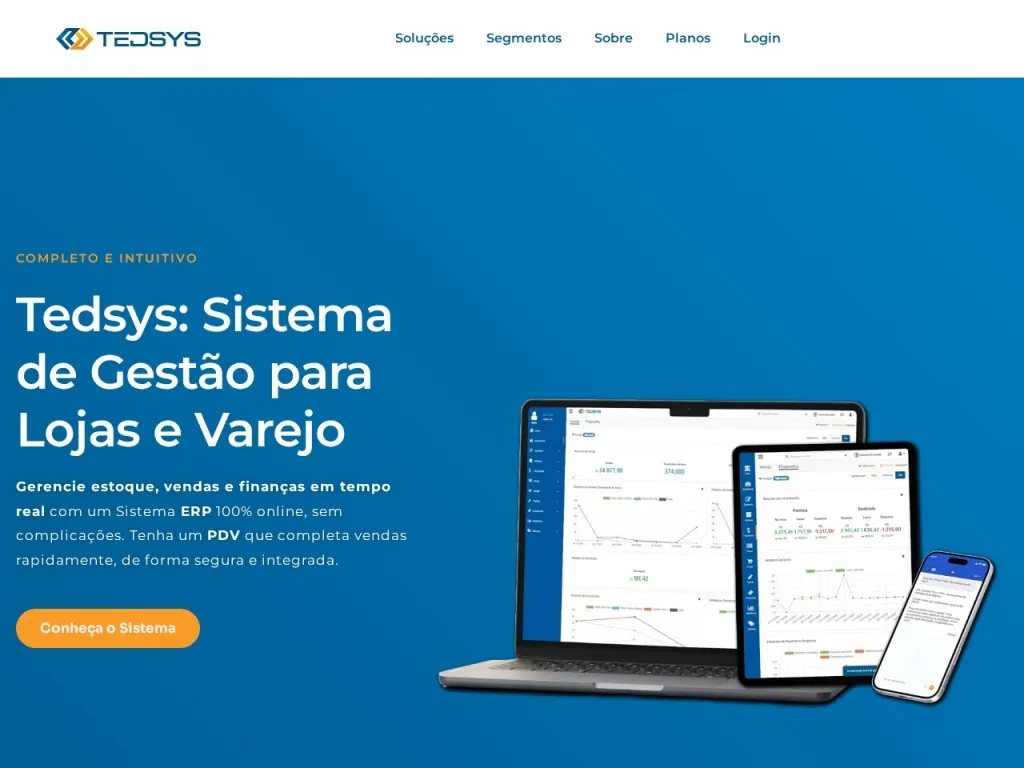 Página inicial do site de Tedsys