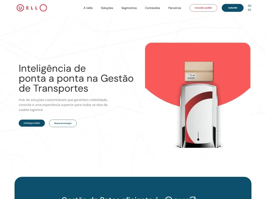 Página inicial do site de Uello