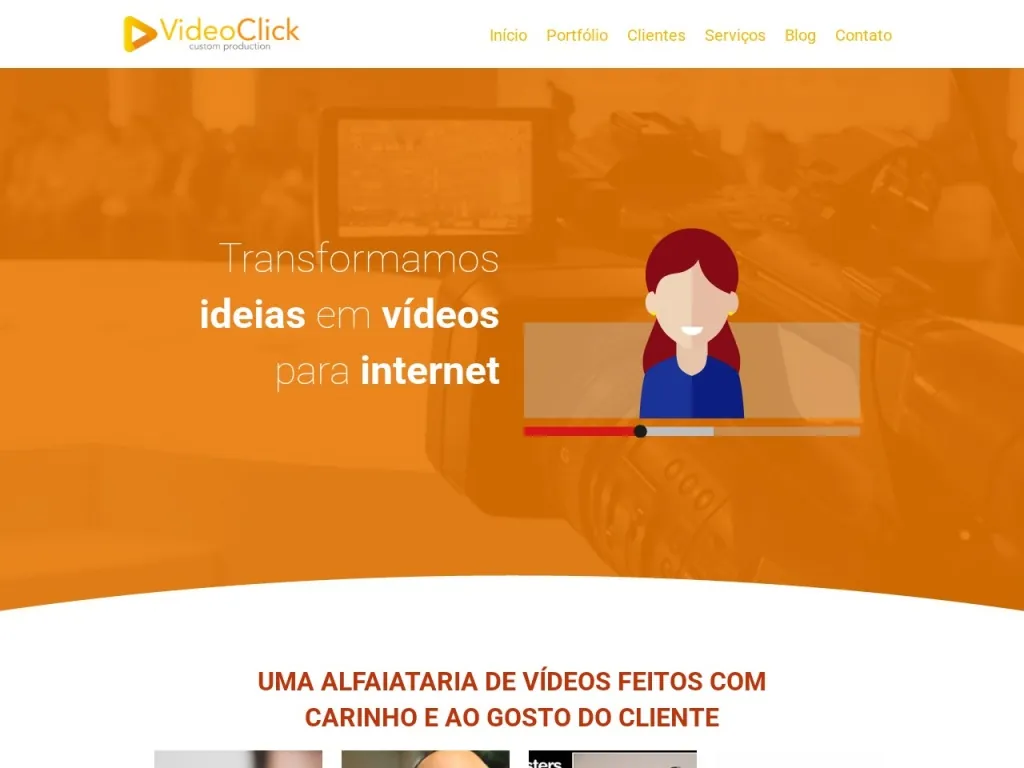 Página inicial do site de Video Click