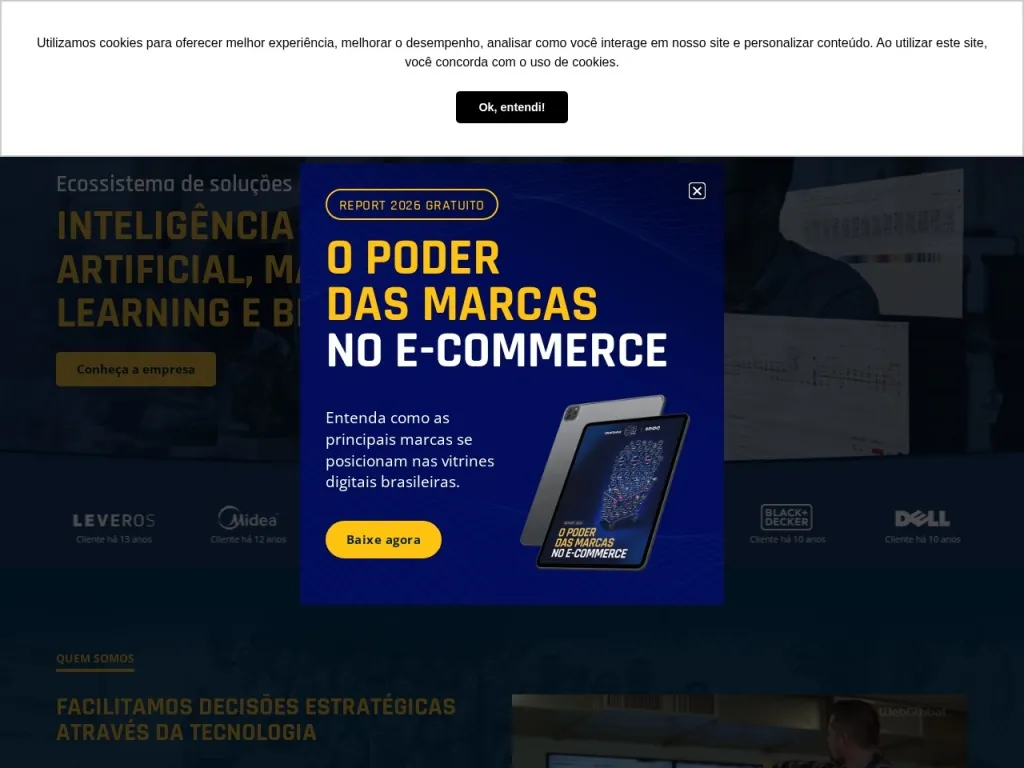 Página inicial do site de WebGlobal