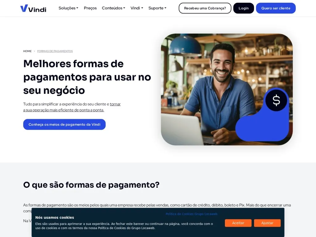 Página inicial do site de Yapay