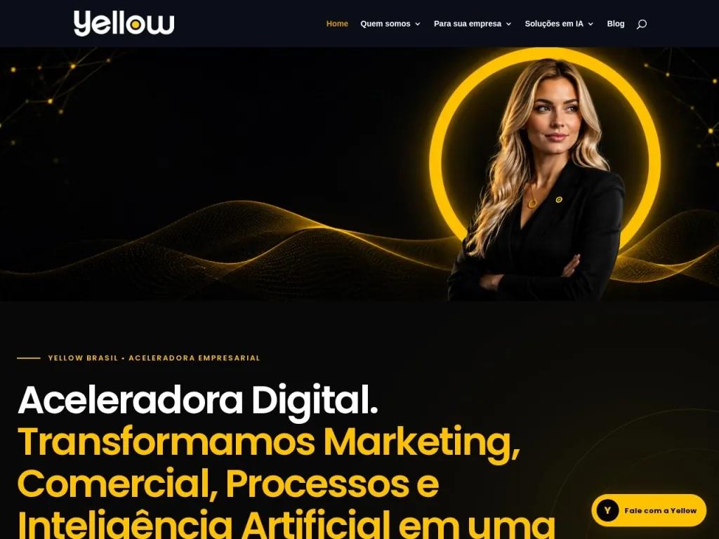 Página inicial do site de Yellow Brasil Marketing Estratégico e Inteligência