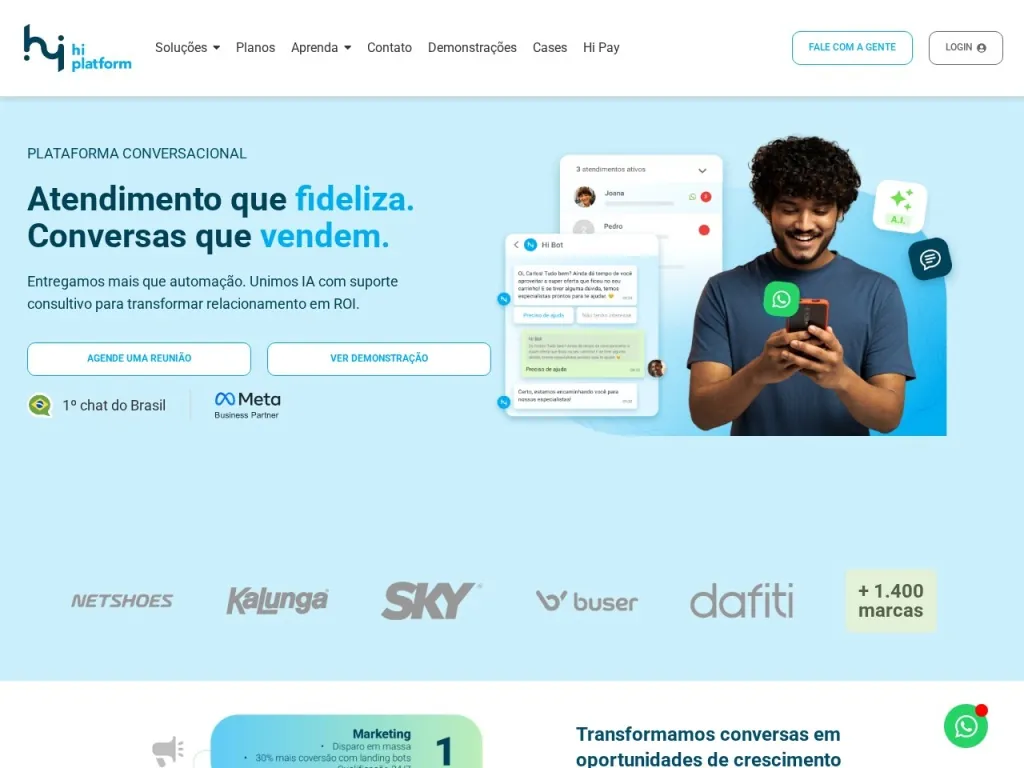 Página inicial do site de Yourviews